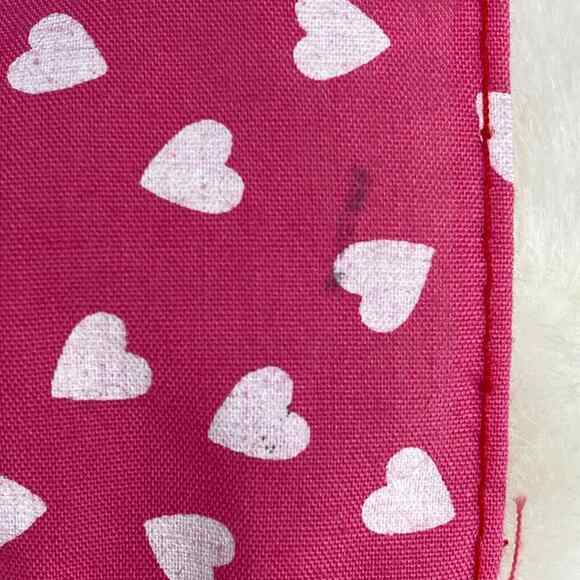 VTG Valentine Teddy Bear Plush Stuffed Animal White Pink Hearts Skirt 12" New - Picture 9 of 12